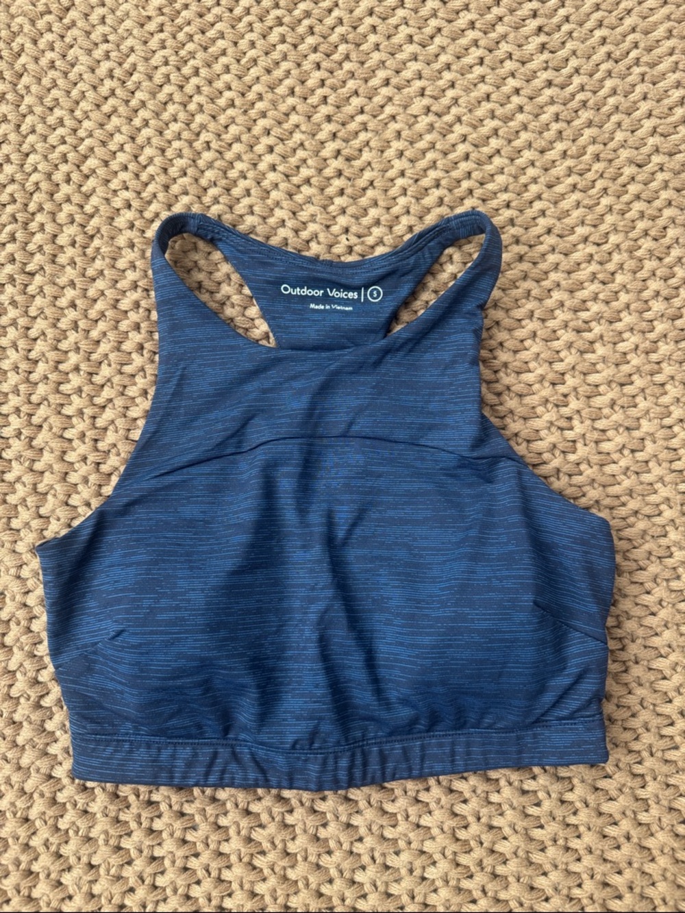 Outdoor Voices Baltic TechSweat Crop Top Sports Bra Blue Size Small